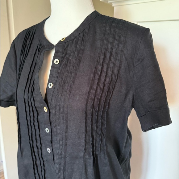 Quince black linen swing dress - Picture 2 of 5